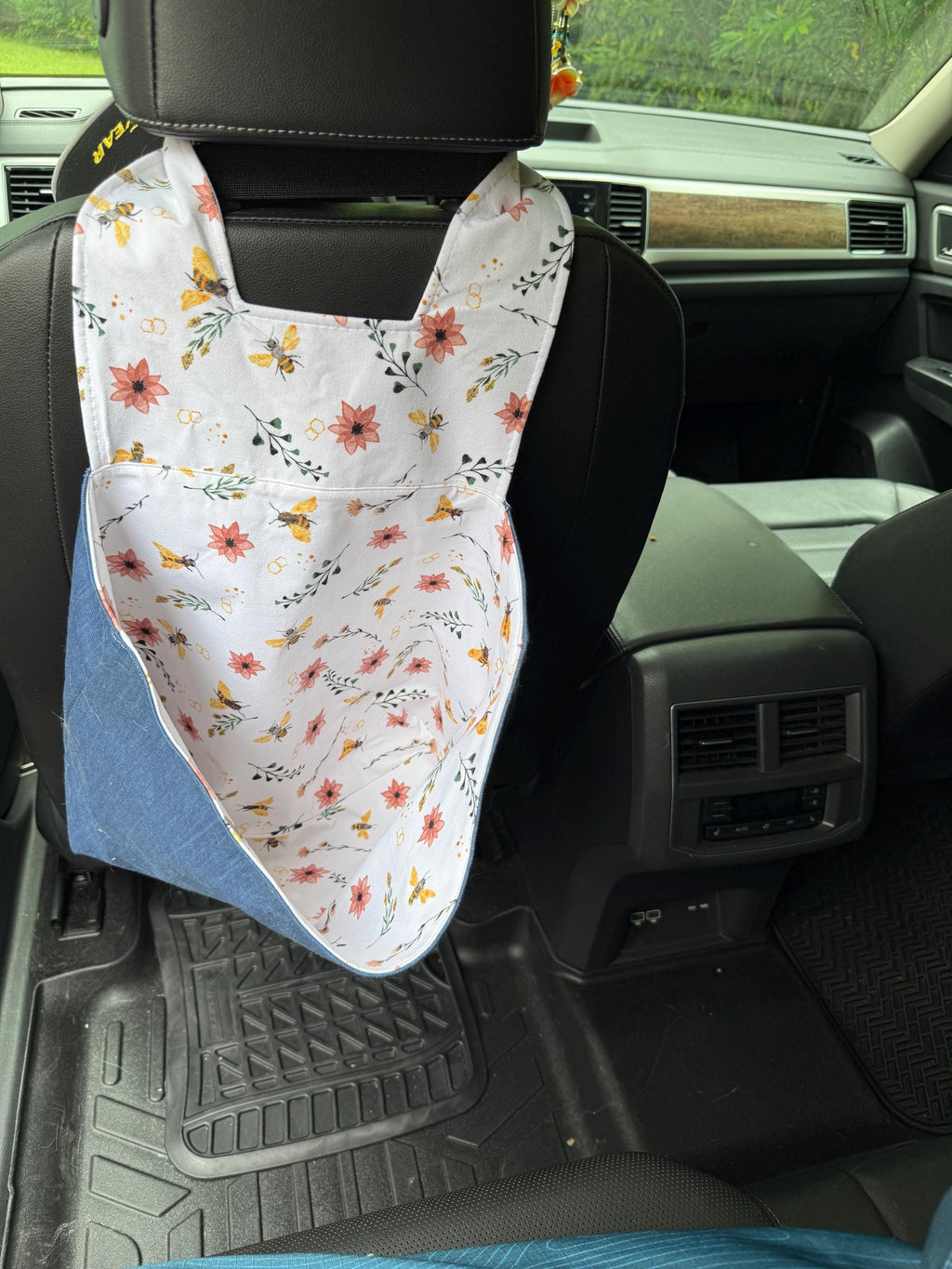 Car Trash Bag for Headrest | Hanging Car Organizer | Reusable Auto Garbage Bin | Kids Toy Storage | Handmade Car Accessory