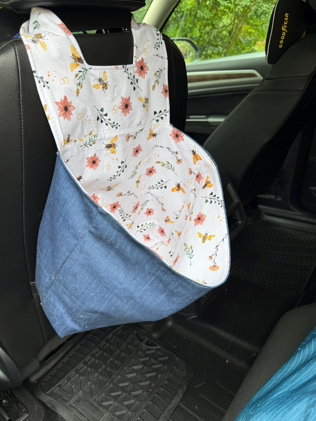 Car Trash Bag for Headrest | Hanging Car Organizer | Reusable Auto Garbage Bin | Kids Toy Storage | Handmade Car Accessory